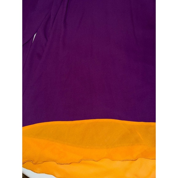 J&M Clothing Flowy Long Sleeve Sheer Top Purple Gold Chiffon‎ Size Medium NEW - Picture 5 of 6